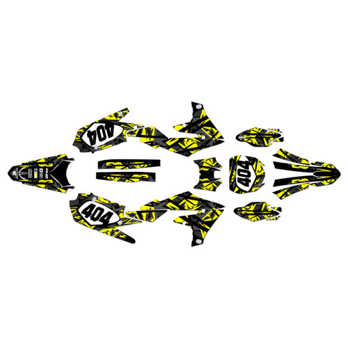 yamaha yz250fx graphics kit 2020-2024 shatter series yellow