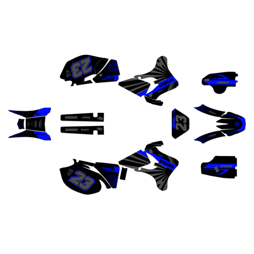 yamaha wr250f graphics kit 2005-2006 fh series blue-shift
