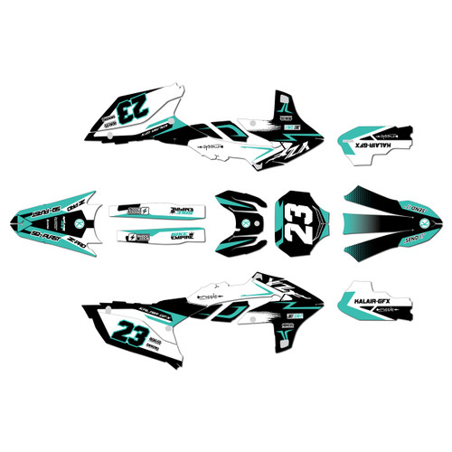 yamaha yz250fx graphics kit 2025-2026 evader series teal