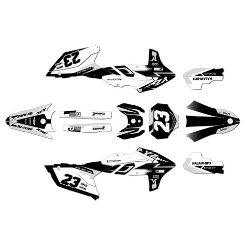 yamaha yz250fx graphics kit 2025-2026 evader series white
