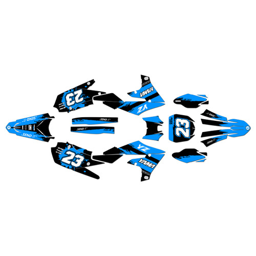 yamaha yz250fx graphics kit 2020-2024 splash series cyan