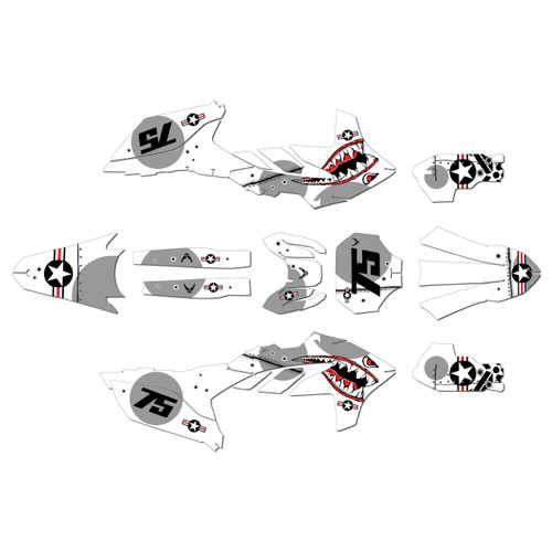 yamaha yz250fx graphics kit 2025-2026 predator series white