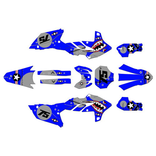 yamaha yz450fx graphics kit 2024-2026 predator series blue