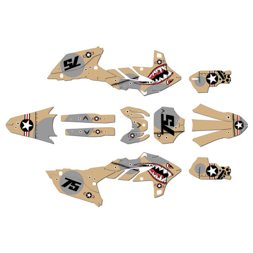 yamaha yz450fx graphics kit 2024-2026 predator series tan