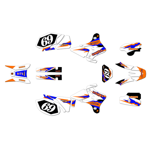 yamaha wr250f graphics kit 2005-2006 vintage series orange