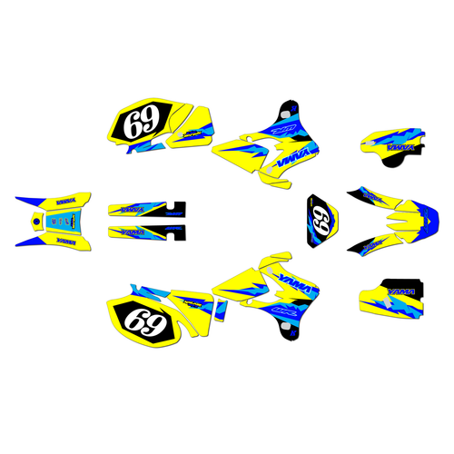 yamaha wr250f graphics kit 2005-2006 vintage series yellow