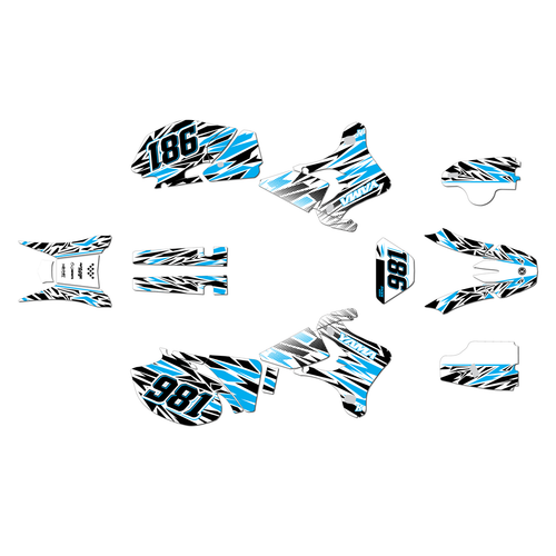 yamaha wr450f graphics kit 2005-2006 twitch series cyan