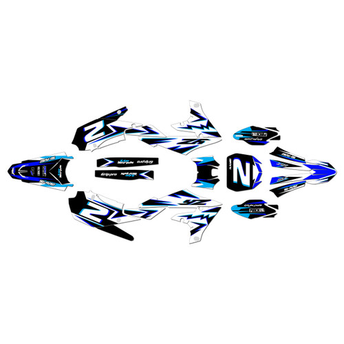 yamaha yz250fx graphics kit 2020-2024 vizion series blue