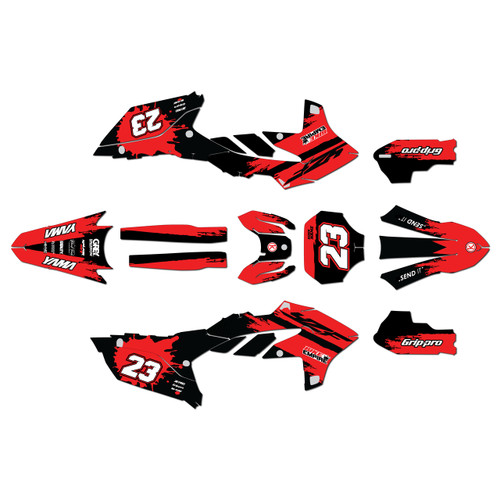 yamaha yz250fx graphics kit 2025-2026 splash series red