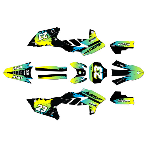 yamaha yz450fx graphics kit 2024-2026 splash series lime