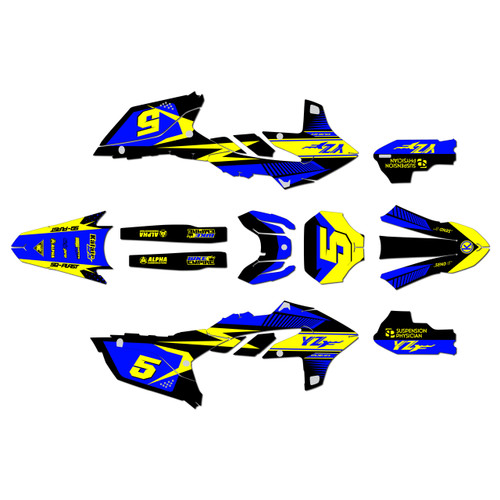 yamaha yz450fx graphics kit 2024-2026 turbo series yellow