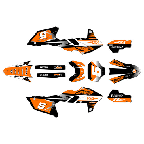 yamaha yz450fx graphics kit 2024-2026 turbo series orange