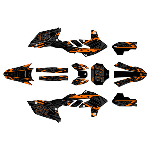 yamaha yz250fx graphics kit 2025-2026 twitch series orange