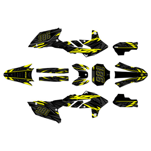 yamaha yz450fx graphics kit 2024-2026 twitch series yellow