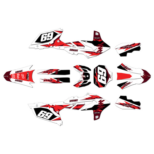 yamaha yz450fx graphics kit 2024-2026 vintage series red