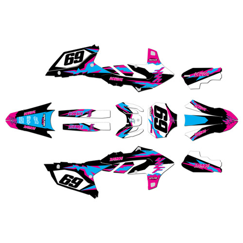 yamaha yz450fx graphics kit 2024-2026 vintage series magenta-shift