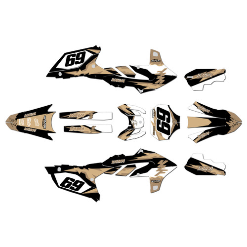 yamaha yz450fx graphics kit 2024-2026 vintage series tan