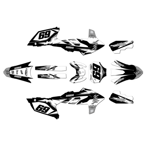 yamaha yz450fx graphics kit 2024-2026 vintage series white