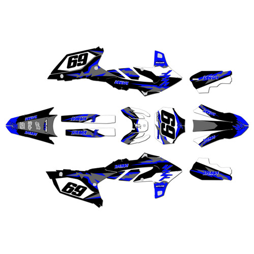 yamaha yz250fx graphics kit 2025-2026 vintage series blue-shift