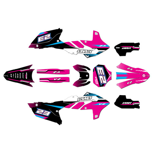 yamaha yz450fx graphics kit 2024-2026 viper series magenta