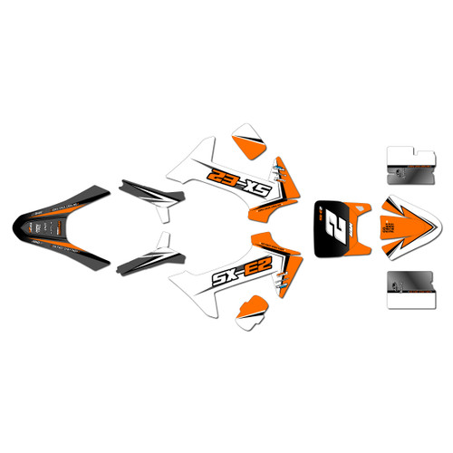 ktm sxe2 graphics kit 2024-2026 razor series orange
