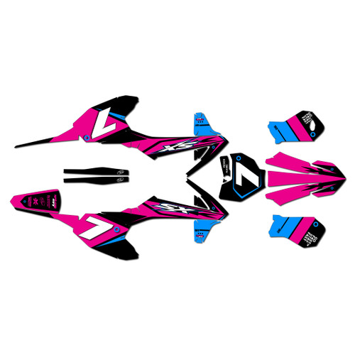 ktm sxe3 graphics kit 2020-2024 bash series magenta