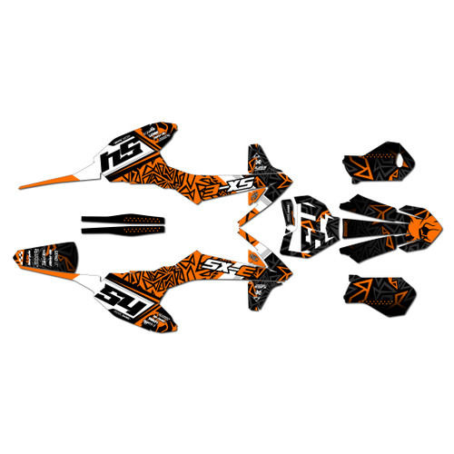ktm sxe5 graphics kit 2020-2024 cyrus series orange
