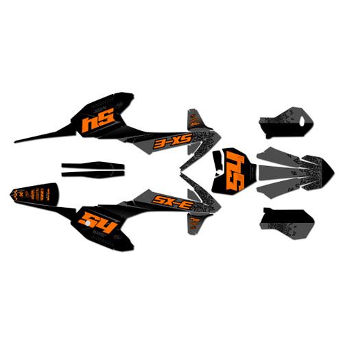 ktm sxe3 graphics kit 2020-2024 fatality series orange-shift