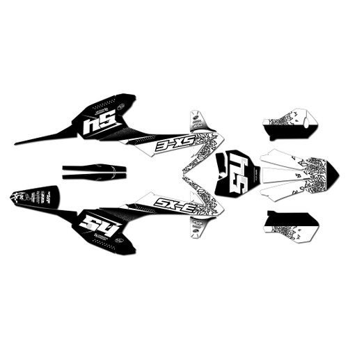 ktm sxe5 graphics kit 2020-2024 fatality series white