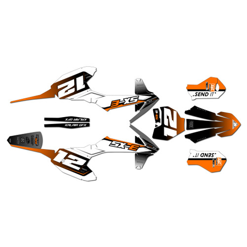 ktm sxe3 graphics kit 2020-2024 flow series orange
