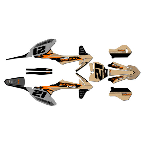 ktm sxe5 graphics kit 2020-2024 og-crew series tan