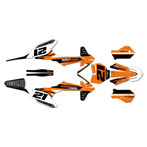 ktm sxe5 graphics kit 2020-2024 og-crew series orange