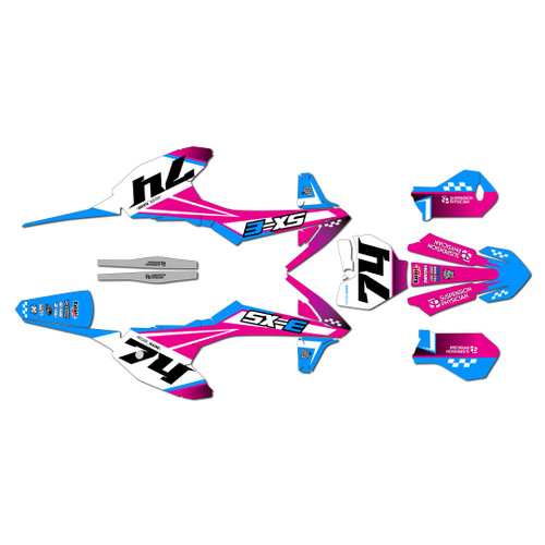 ktm sxe5 graphics kit 2020-2024 prestige series magenta