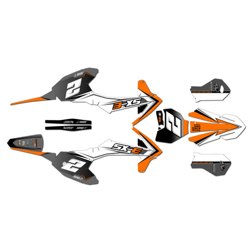 ktm sxe3 graphics kit 2020-2024 razor series orange