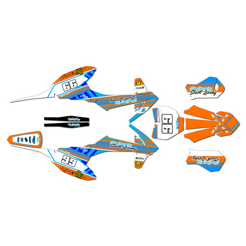 ktm sxe5 graphics kit 2020-2024 split series orange