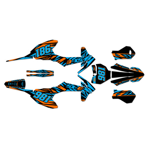 ktm sxe3 graphics kit 2020-2024 twitch series cyan