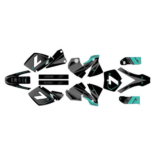 KTM KTM 125SX, 200SX, 250SX & 380SX graphics kit 2001-2002 bolt series teal