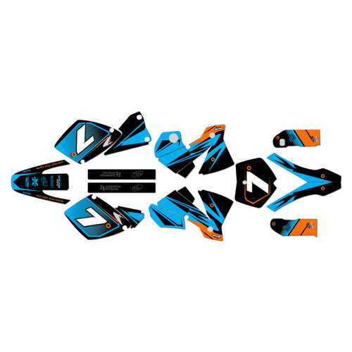 KTM KTM 125SX, 200SX, 250SX & 380SX graphics kit 2001-2002 bolt series cyan