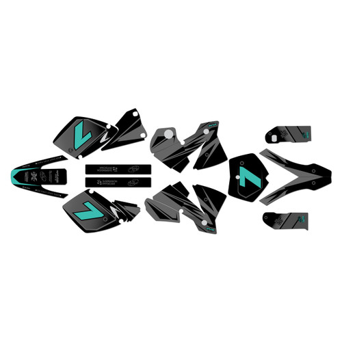 ktm 200sx graphics kit 2001-2002 bolt series teal-shift