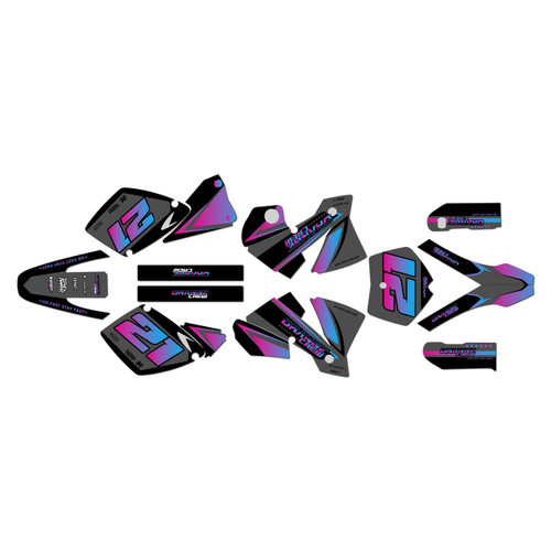 KTM KTM 125SX, 200SX, 250SX & 380SX graphics kit 2001-2002 orange-crew series magenta-shift