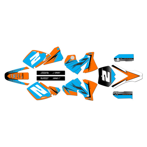 ktm 125sx graphics kit 2001-2002 razor series cyan