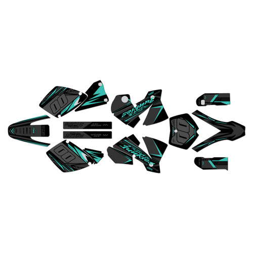 ktm 125sx graphics kit 2001-2002 rugged series teal-shift