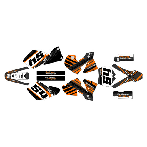 KTM KTM 125SX, 200SX, 250SX & 380SX graphics kit 2001-2002 split series orange