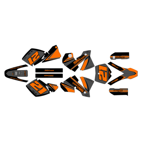 KTM 400SX, 520SX & 525SX graphics  kit 2001-2002 orange-crew series orange-shift