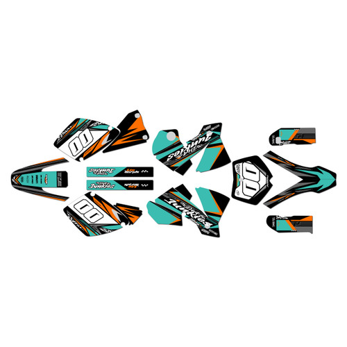 KTM 400SX, 520SX & 525SX graphics  kit 2001-2002 rugged series teal