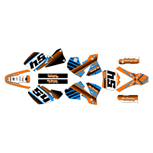 ktm 380sx graphics kit 2001-2002 split series cyan