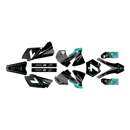 KTM 125SX, 200SX & 250SX graphics kit 2003-2004 bolt series teal