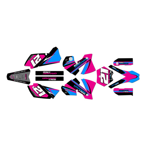 KTM 125SX, 200SX & 250SX graphics kit 2003-2004 orange-crew series magenta