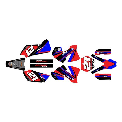 ktm 525sx graphics kit 2003-2004 orange-crew series red