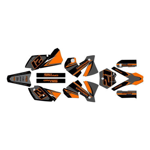 ktm 525sx graphics kit 2003-2004 orange-crew series orange-shift